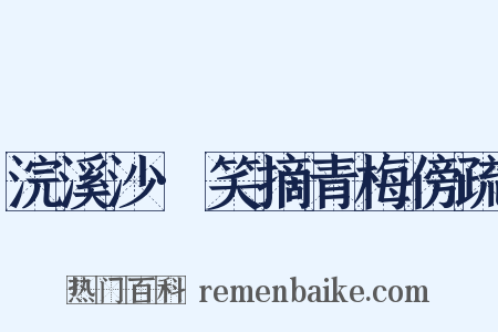 浣溪沙·笑摘青梅傍疏是什么意思的图片